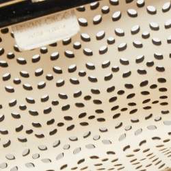 Pre Owned Jimmy Choo Off White Lasercut Leather Frame Long Clutch