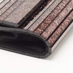 Pre Owned Jimmy Choo Gold Ombre Glitter Acrylic Sweetie Chain Clutch