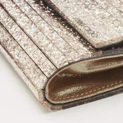 Pre Owned Jimmy Choo Gold Ombre Glitter Acrylic Sweetie Chain Clutch