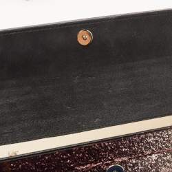 Pre Owned Jimmy Choo Gold Ombre Glitter Acrylic Sweetie Chain Clutch