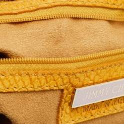 Jimmy Choo Yellow Python Effect Leather Fringed  Hobo