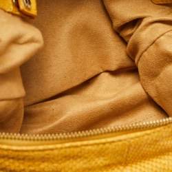 Jimmy Choo Yellow Python Effect Leather Fringed  Hobo