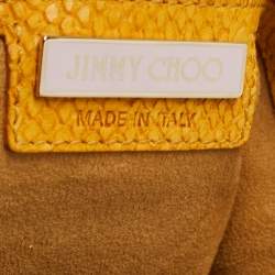 Jimmy Choo Yellow Python Effect Leather Fringed  Hobo
