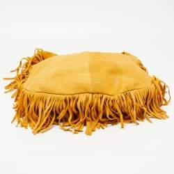 Jimmy Choo Yellow Python Effect Leather Fringed  Hobo