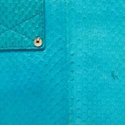 Pre Owned Jimmy Choo Light Blue Watersnake Leather Rebel Crossbody Bag