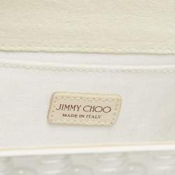 Pre Owned Jimmy Choo White Bubble Wrap Acrylic Candy Chain Clutch