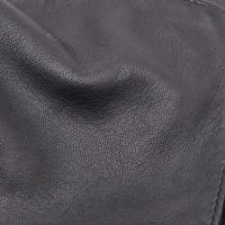 Pre Owned Jimmy Choo Black Textured Leather Embellished Flap Shoulder Bag