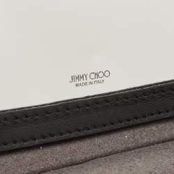 Jimmy Choo Black Monogram Leather Make Up Vanity Bag