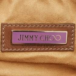 Pre Owned Jimmy Choo Gold/Grey Python Leather Mave Foldover Clutch