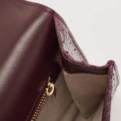 Pre Owned Jimmy Choo Purple Watersnake Leather Alara Wristlet Clutch