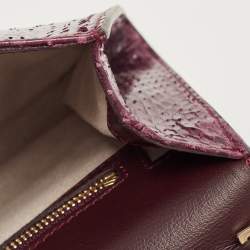 Pre Owned Jimmy Choo Purple Watersnake Leather Alara Wristlet Clutch