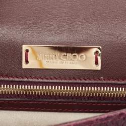 Pre Owned Jimmy Choo Purple Watersnake Leather Alara Wristlet Clutch