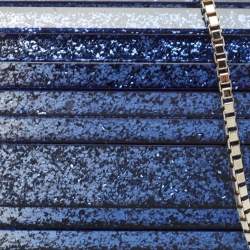 Pre Owned Jimmy Choo Blue/Silver Ombre Glitter Acrylic Sweetie Chain Clutch