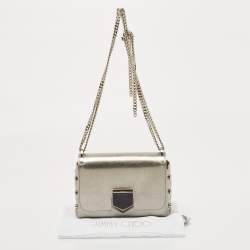 Pre Owned Jimmy Choo Silver Leather Lockett City Shoulder Bag