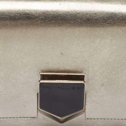 Pre Owned Jimmy Choo Silver Leather Lockett City Shoulder Bag