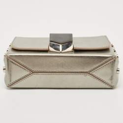 Pre Owned Jimmy Choo Silver Leather Lockett City Shoulder Bag