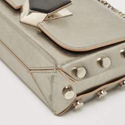 Pre Owned Jimmy Choo Silver Leather Lockett City Shoulder Bag