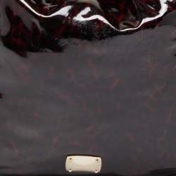 Jimmy Choo Black/Red Leopard Print Patent Leather Large Sky Bangle Hobo