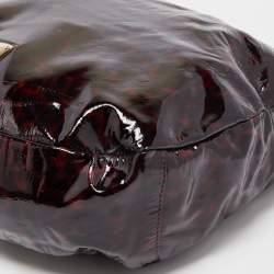 Jimmy Choo Black/Red Leopard Print Patent Leather Large Sky Bangle Hobo