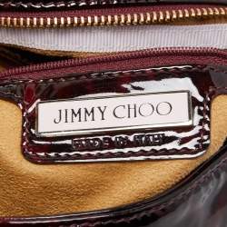 Jimmy Choo Black/Red Leopard Print Patent Leather Large Sky Bangle Hobo