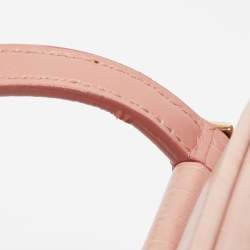 Jimmy Choo Pink Croc Embossed Leather Small Varenne Bowler Bag