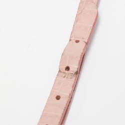 Jimmy Choo Pink Croc Embossed Leather Small Varenne Bowler Bag