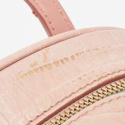 Jimmy Choo Pink Croc Embossed Leather Small Varenne Bowler Bag