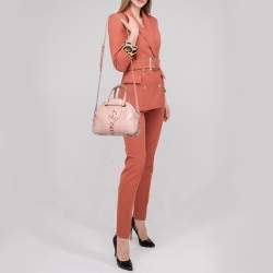 Jimmy Choo Pink Croc Embossed Leather Small Varenne Bowler Bag