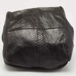 Pre Owned Jimmy Choo Black Python Leather Lohla Jayne Tote