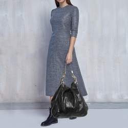 Pre Owned Jimmy Choo Black Python Leather Lohla Jayne Tote