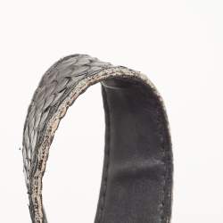 Pre Owned Jimmy Choo Black Python Leather Lohla Jayne Tote