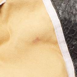 Pre Owned Jimmy Choo Black Python Leather Lohla Jayne Tote