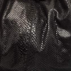 Pre Owned Jimmy Choo Black Python Leather Lohla Jayne Tote