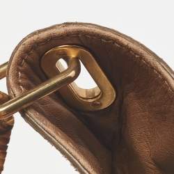 مملوكة مسبقًا Jimmy Choo Gold/Brown Python Tulita Hobo