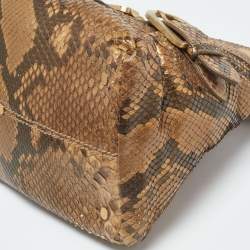 مملوكة مسبقًا Jimmy Choo Gold/Brown Python Tulita Hobo
