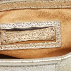 Pre Owned Jimmy Choo Metallic Silver Leather Rebel Clutch