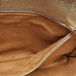 Pre Owned Jimmy Choo Metallic Silver Leather Rebel Clutch