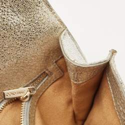 Pre Owned Jimmy Choo Metallic Silver Leather Rebel Clutch