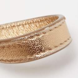 Pre Owned Jimmy Choo Gold Leather Sonia Crossbody Bag