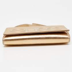 Pre Owned Jimmy Choo Gold Leather Sonia Crossbody Bag