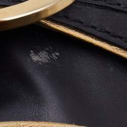 Pre Owned Jimmy Choo Black/Gold Leather Troy Chain Clutch