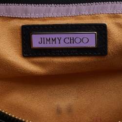Pre Owned Jimmy Choo Black/Gold Leather Troy Chain Clutch