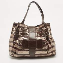 Pre Owned Jimmy Choo Dark Brown/Gold Eel Leather Ramona Hobo
