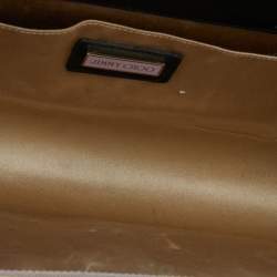 Pre Owned Jimmy Choo Black Croc Embossed Leather and Acrylic Candy Chain Clutch