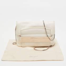 Pre Owned Jimmy Choo White Leather Carolina Crossbody Bag
