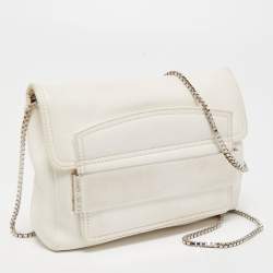 Pre Owned Jimmy Choo White Leather Carolina Crossbody Bag
