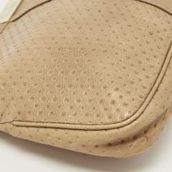 Pre Owned Jimmy Choo Beige Perforated Leather Zulu Clutch