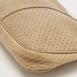 Pre Owned Jimmy Choo Beige Perforated Leather Zulu Clutch