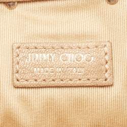 Pre Owned Jimmy Choo Beige Perforated Leather Zulu Clutch