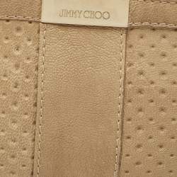 Pre Owned Jimmy Choo Beige Perforated Leather Zulu Clutch